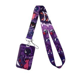 Gengar Pokémon Lanyard ID Badge Holder Purple